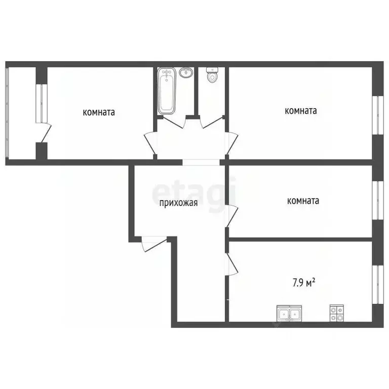 3-к кв. Московская область, Раменское ул. Левашова, 27 (64.5 м) - Фото 1