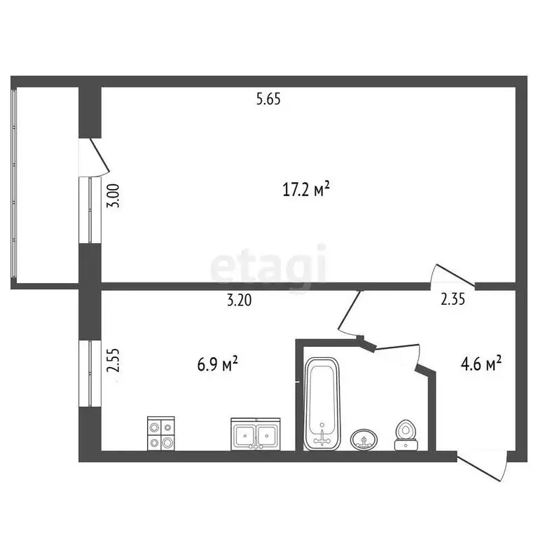 1-комнатная квартира: Симферополь, Ростовская улица, 21 (31.5 м) - Фото 1