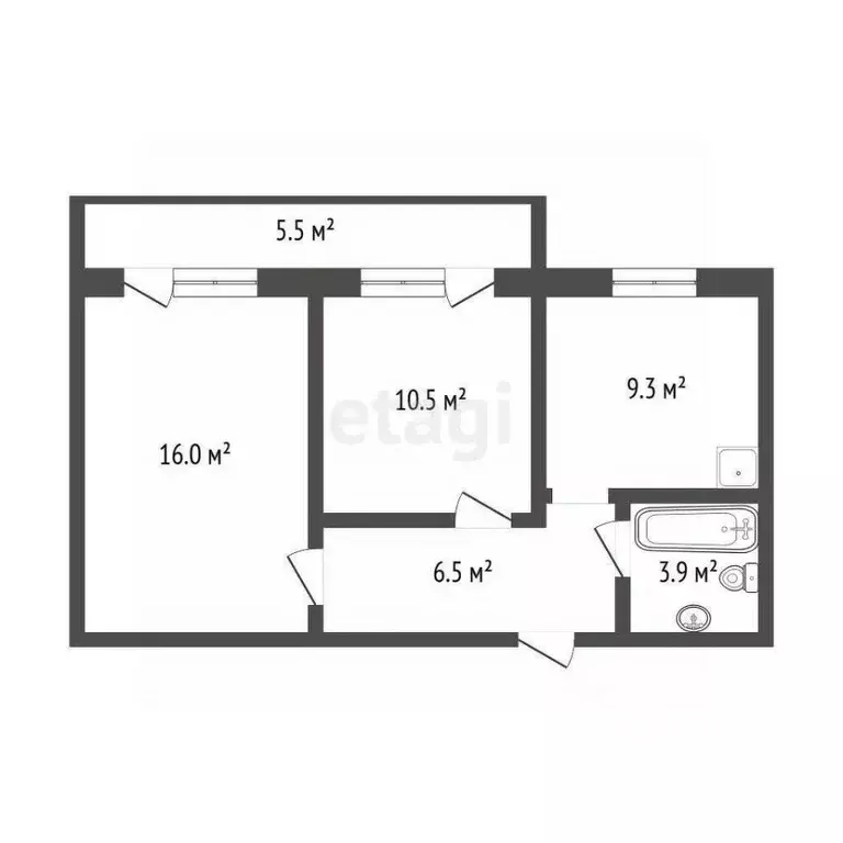 2-к кв. Самарская область, Волжский район, Смышляевка городское ... - Фото 2