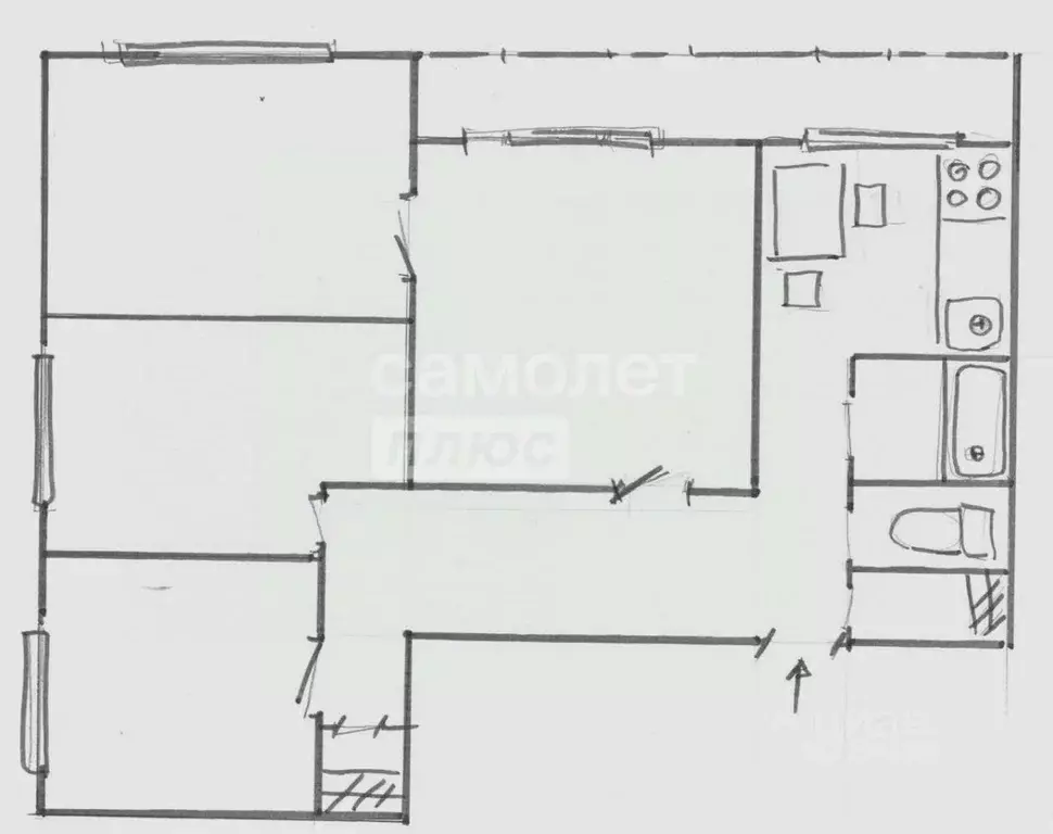 4-к кв. Липецкая область, Липецк ул. Вермишева, 5А (62.8 м) - Фото 2