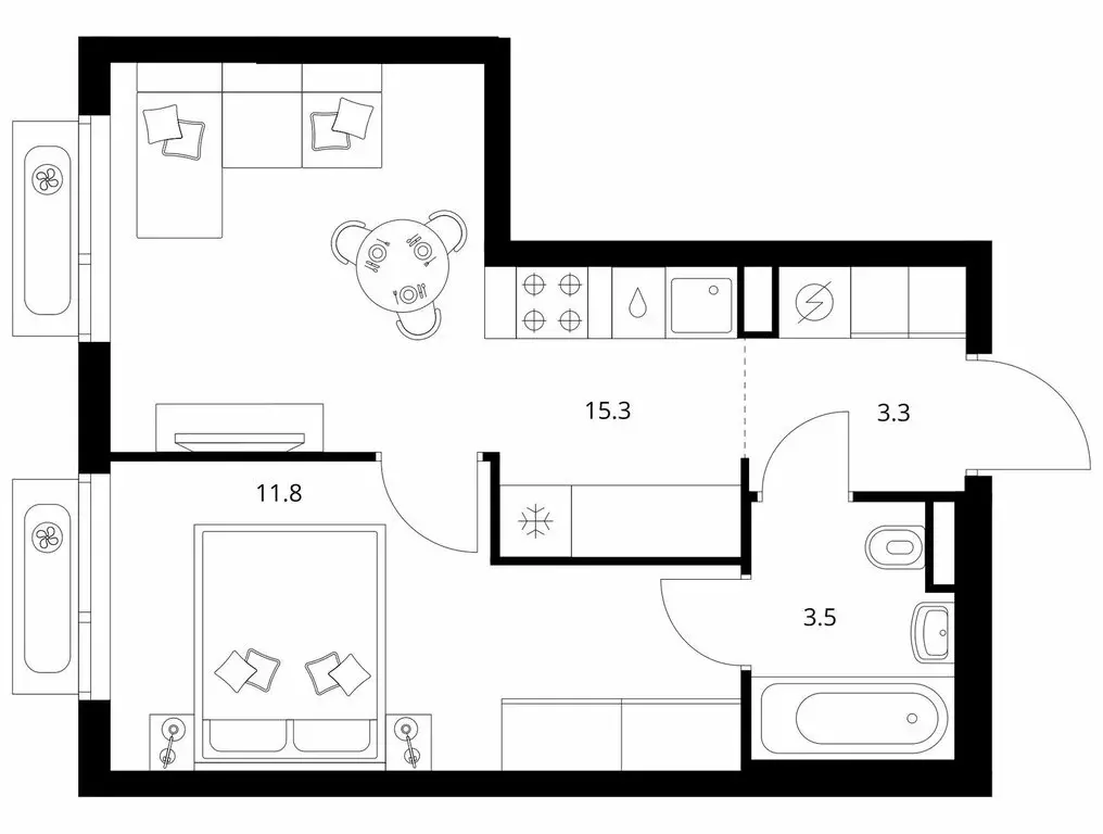 1-комнатная квартира: Зеленоград, 22-й микрорайон, ЖК Зелёный Парк, ... - Фото 1