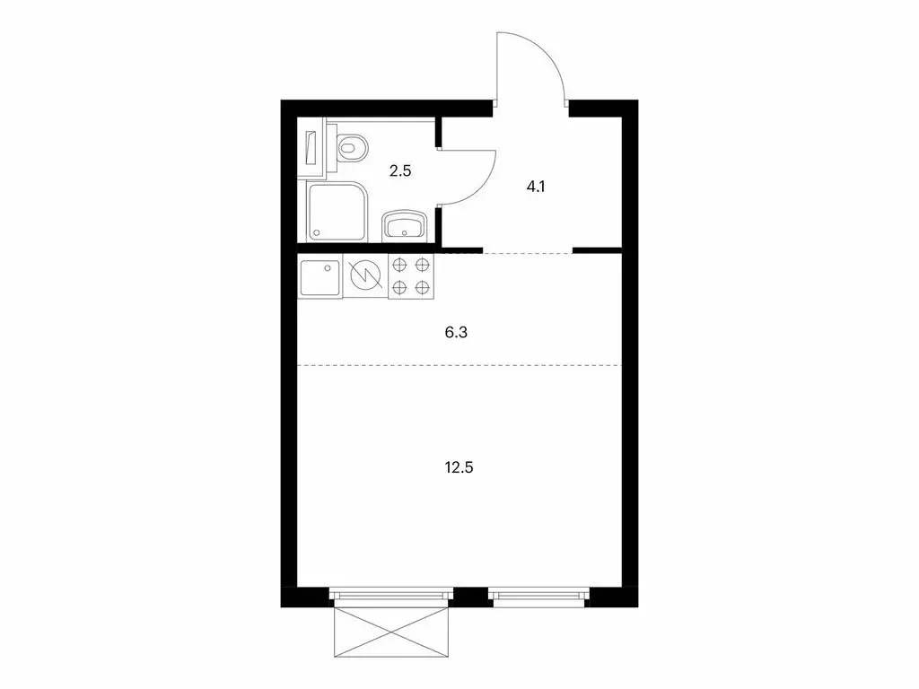 Квартира-студия: Москва, Муравская улица, 38Бк2 (25.4 м) - Фото 0
