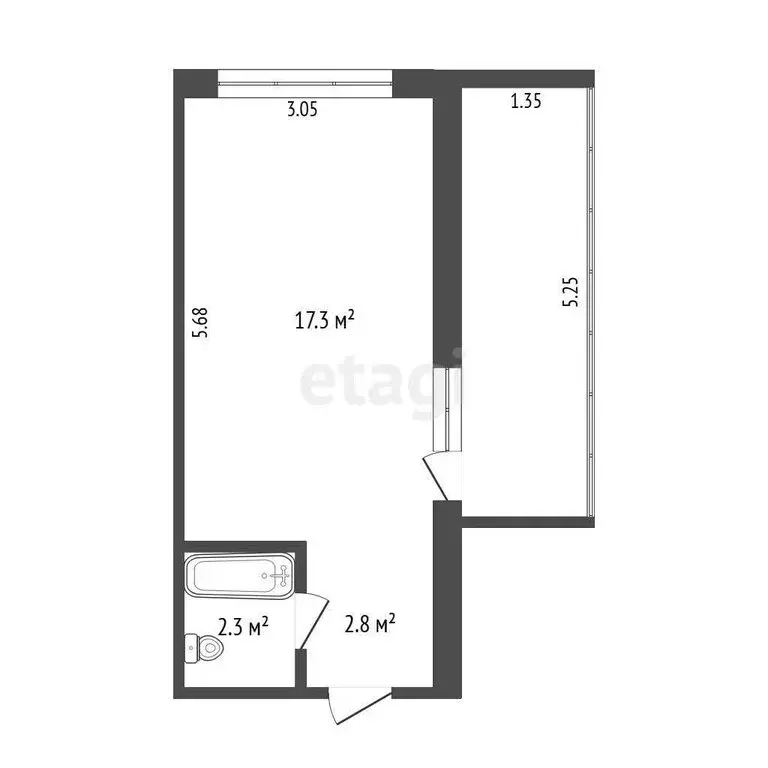Квартира-студия: Кемерово, бульвар Строителей, 56 (23 м) - Фото 1