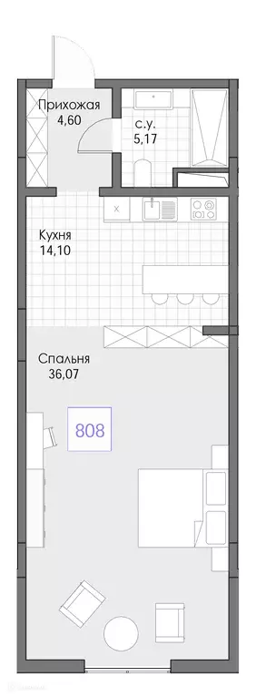 Продаётся 1-к квартира, 59.94 м - Фото 0