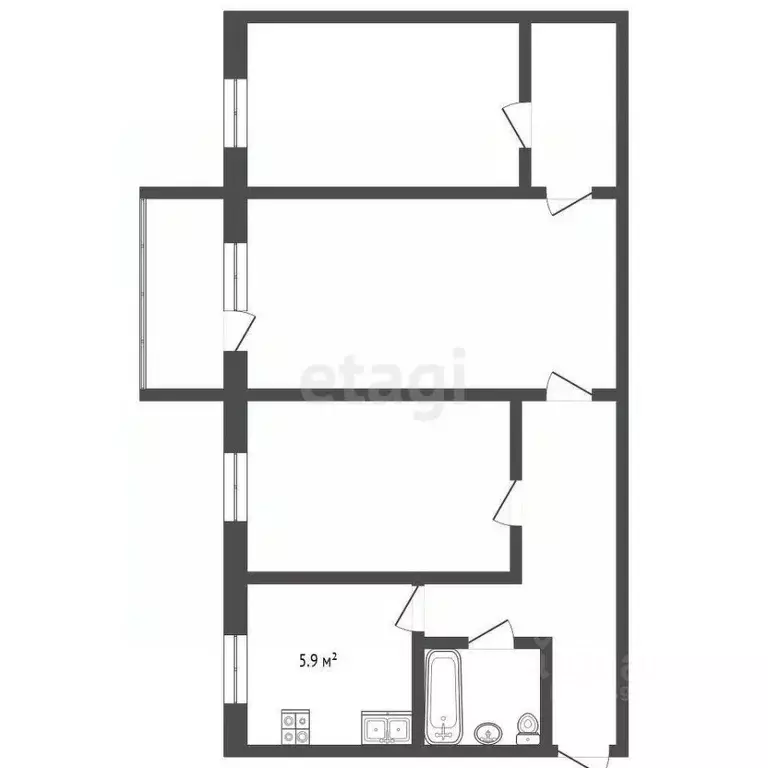 3-к кв. Москва Головинское ш., 8А (55.3 м) - Фото 1