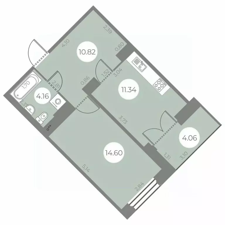 1-к кв. Санкт-Петербург ул. Маршала Захарова, 8 (42.95 м) - Фото 0