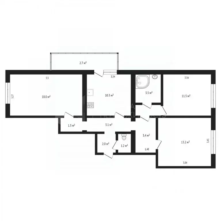 3-к кв. Тюменская область, Тюмень Ткацкий проезд, 8 (70.0 м) - Фото 1