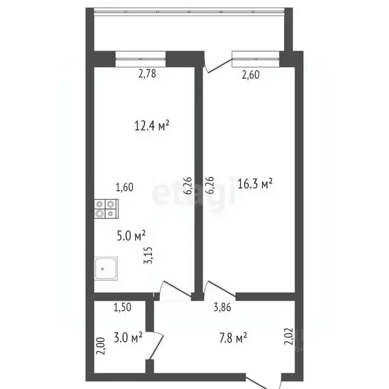 2-к кв. Алтайский край, Бийск ул. Михаила Митрофанова, 2/2 (44.5 м) - Фото 0