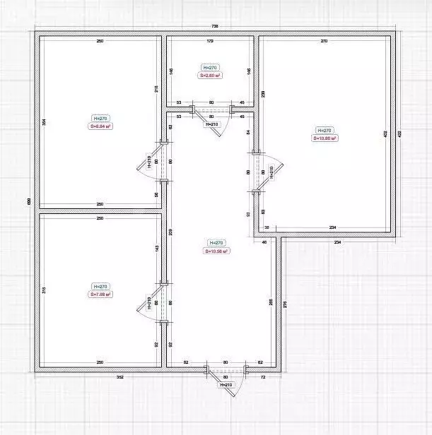 2-комнатная квартира: Магас, улица Хаджи-Бикара Муталиева, 3 (69 м) - Фото 1