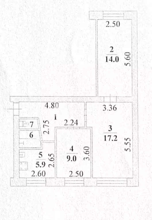 3-к кв. Липецкая область, Липецк Дачный мкр, ул. Центральная, 16 (57.9 ... - Фото 2
