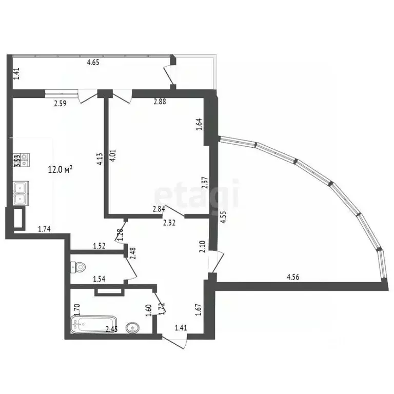 2-к кв. Севастополь просп. Генерала Острякова, 244к6 (56.4 м) - Фото 2