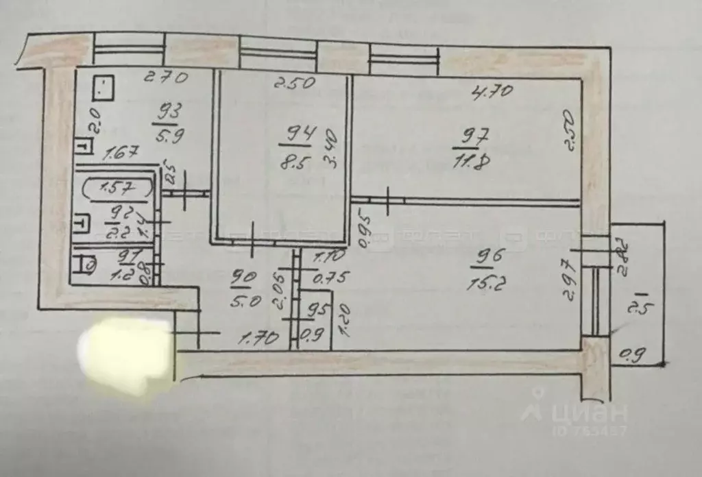 3-к кв. Татарстан, Казань Агрономическая ул., 16 (50.7 м) - Фото 2