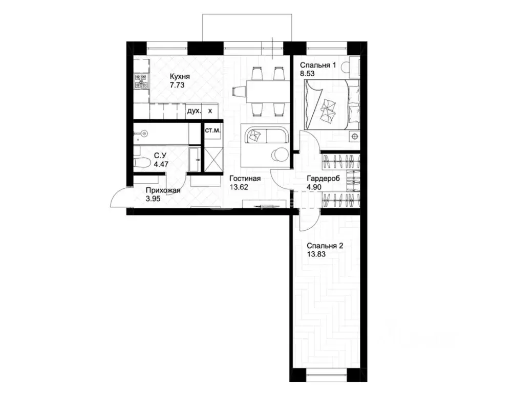 3-к кв. Санкт-Петербург просп. Металлистов, 50 (60.0 м) - Фото 2