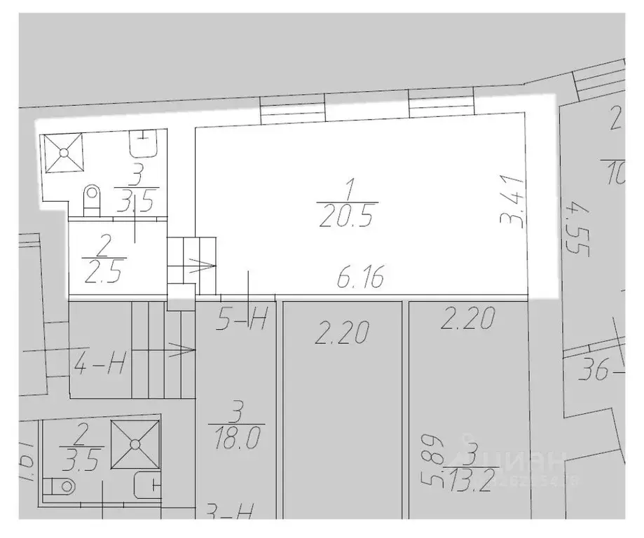 Офис в Санкт-Петербург пер. Майков, 4а (27 м) - Фото 1