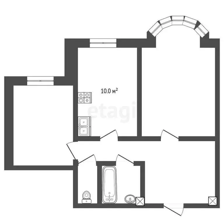 2-комнатная квартира: Родина, Владимирская улица, 8 (57 м) - Фото 0