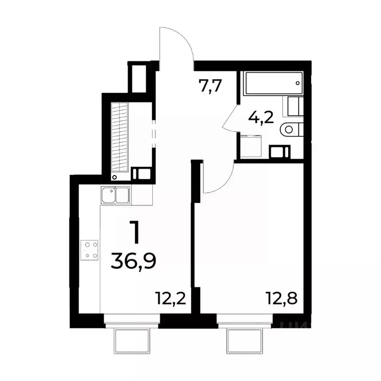 1-к кв. Нижегородская область, Нижний Новгород ул. Усиевича (37.4 м) - Фото 0