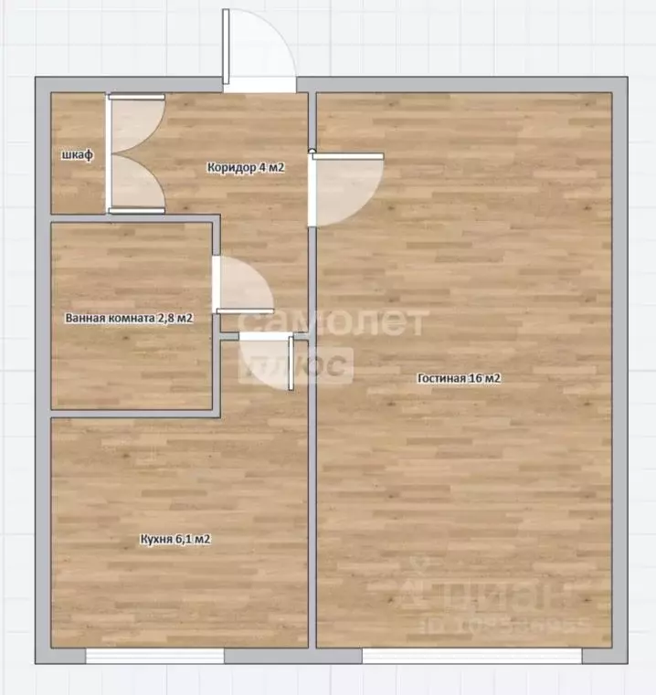 1-к кв. Карелия, Петрозаводск ул. Луначарского, 43 (28.9 м) - Фото 2