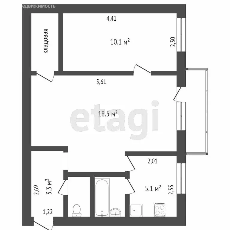 2-комнатная квартира: Тверь, улица Громова, 7к1 (41.2 м) - Фото 1
