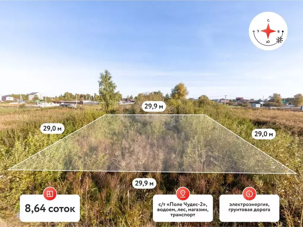 Участок в Тюменская область, Тюмень Поле Чудес-2 садовое товарищество, ... - Фото 0