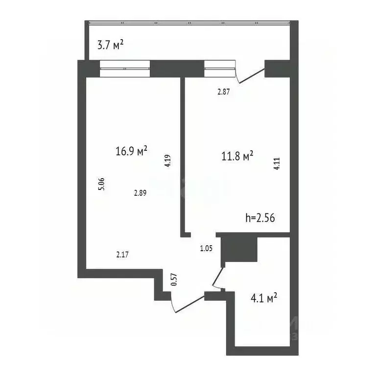 1-к кв. Красноярский край, Красноярск Норильская ул., 3Е (32.8 м) - Фото 2
