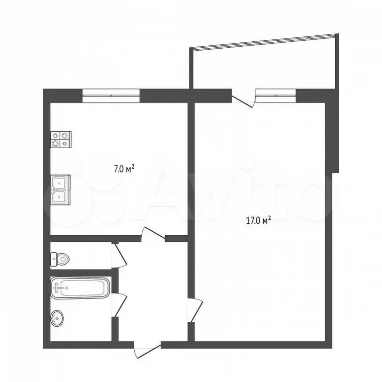 1-к. квартира, 36 м, 8/10 эт. - Фото 0