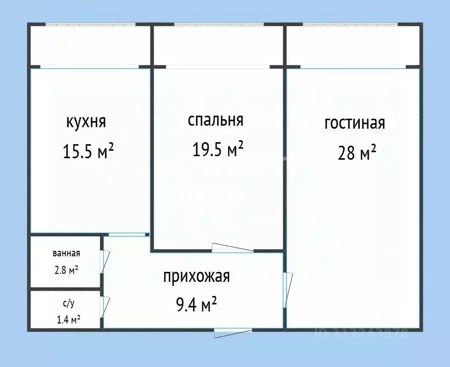 2-к кв. Дагестан, Махачкала ул. Абдулхакима Исмаилова, 46 (75.6 м) - Фото 2