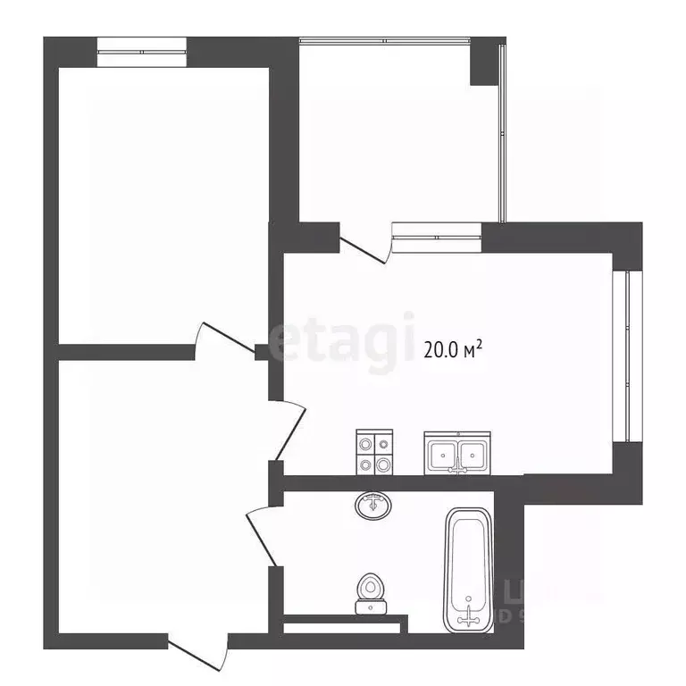 2-к кв. Крым, Ялта ул. Дражинского, 48 (53.2 м) - Фото 1