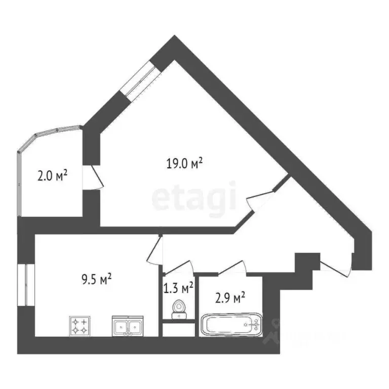 1-к кв. Санкт-Петербург Российский просп., 8 (40.1 м) - Фото 1