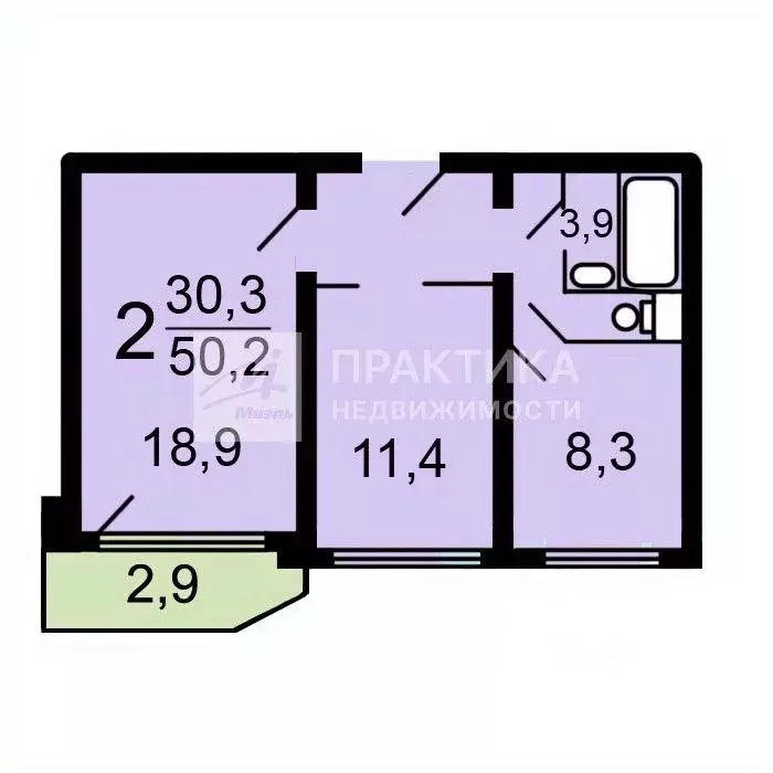 2-к кв. Москва ул. Наметкина, 1 (51.0 м) - Фото 2