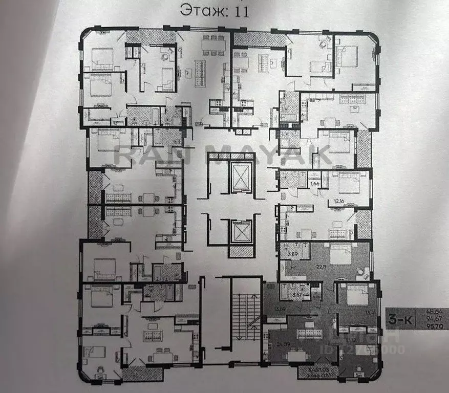 3-к кв. Адыгея, Майкоп ул. Гагарина, 1 (95.0 м) - Фото 2