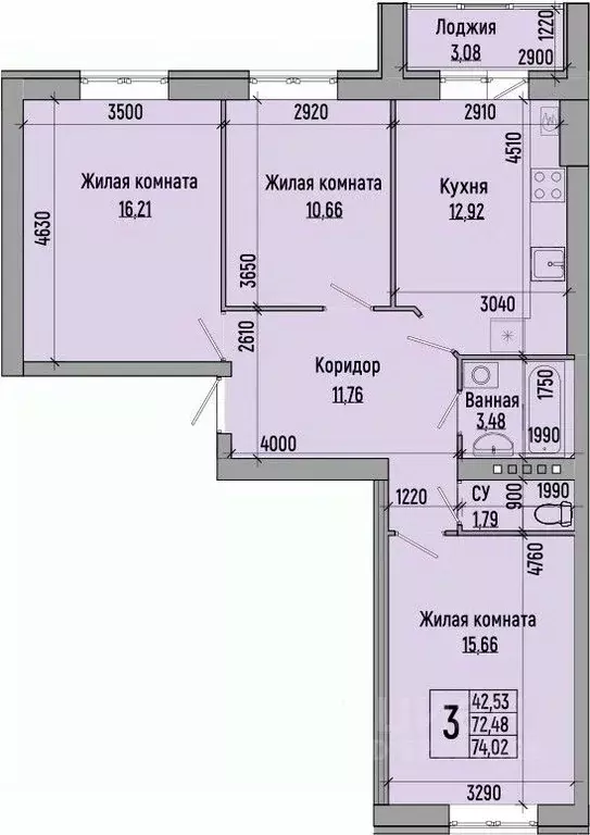 3-к кв. Волгоградская область, Волгоград ул. Иссы Плиева, 4А (74.02 м) - Фото 0