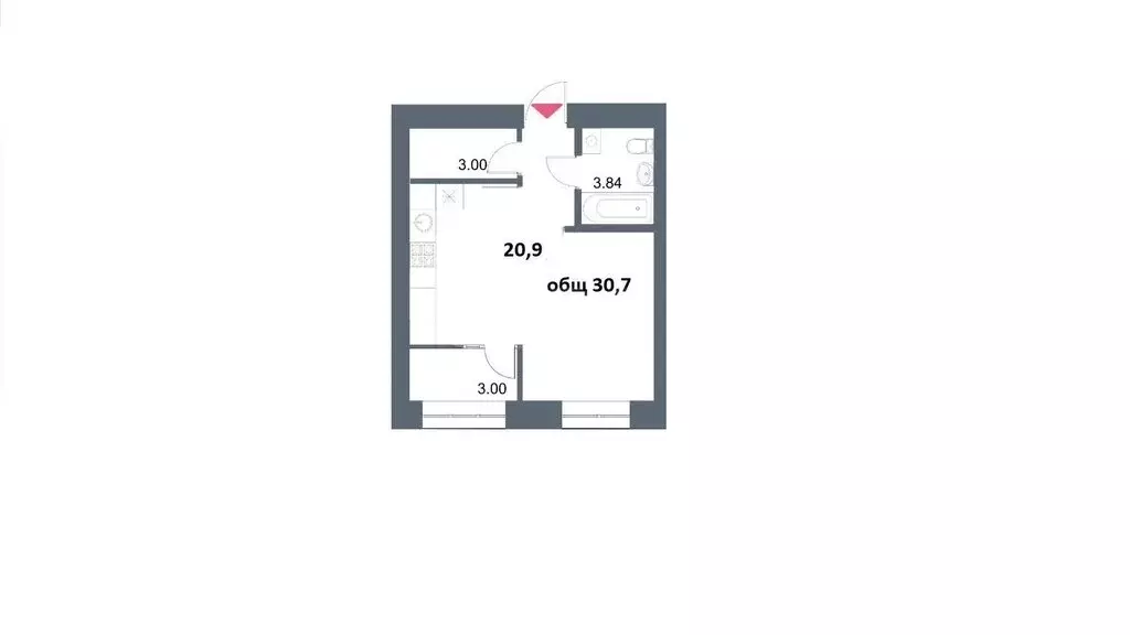 Квартира-студия: Казань, улица Азата Аббасова, 21А (30.7 м) - Фото 1