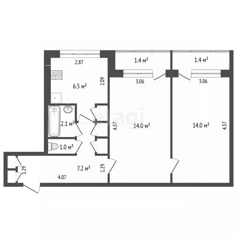 1-к кв. Мордовия, Саранск просп. 70 лет Октября, 76 (46.7 м) - Фото 1
