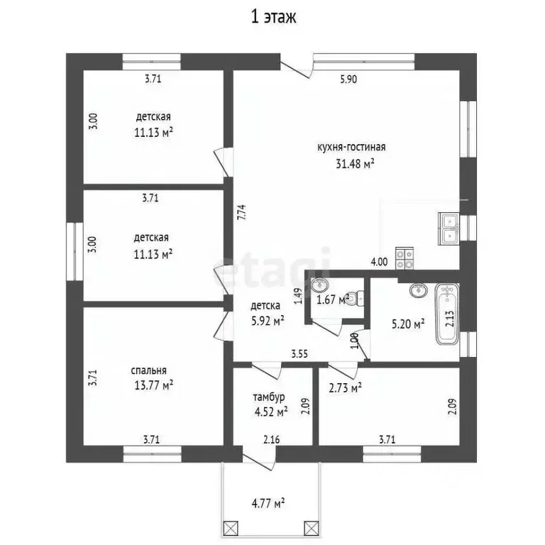 Дом в Татарстан, Набережные Челны ул. Клеверная (170 м) - Фото 1