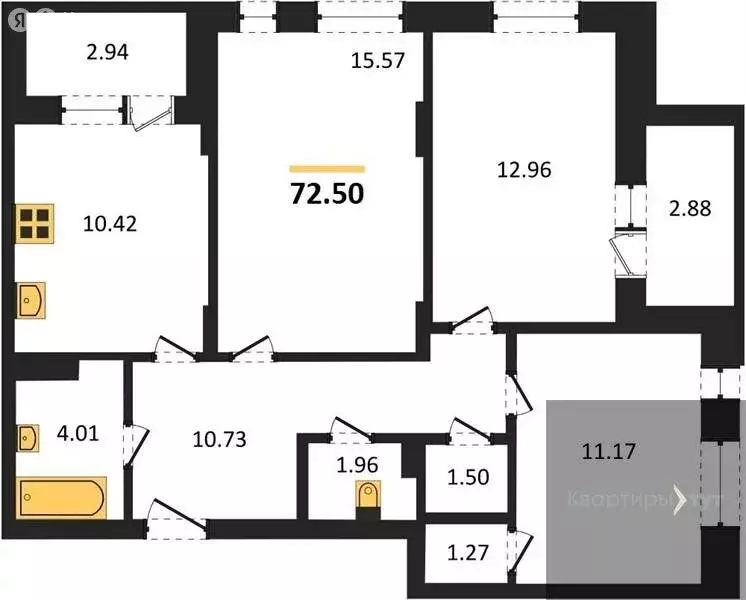 3-комнатная квартира: Воронеж, улица Славы, 9 (72.5 м) - Фото 1