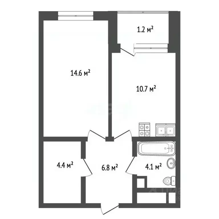 1-к кв. Москва Рязанский просп., 39к3 (40.0 м) - Фото 2
