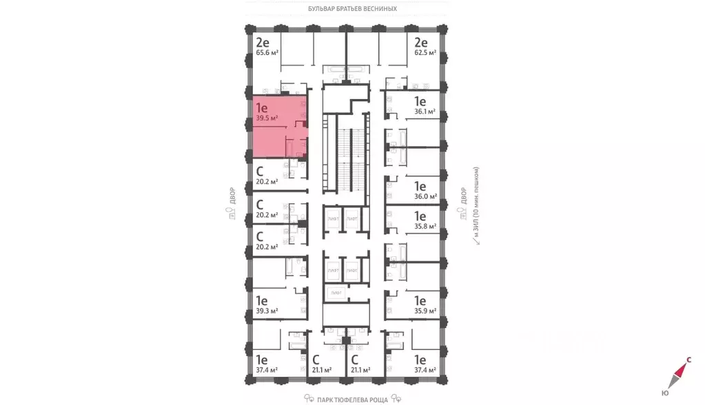 1-к кв. Москва Зиларт жилой комплекс, 21/22 (39.5 м) - Фото 1