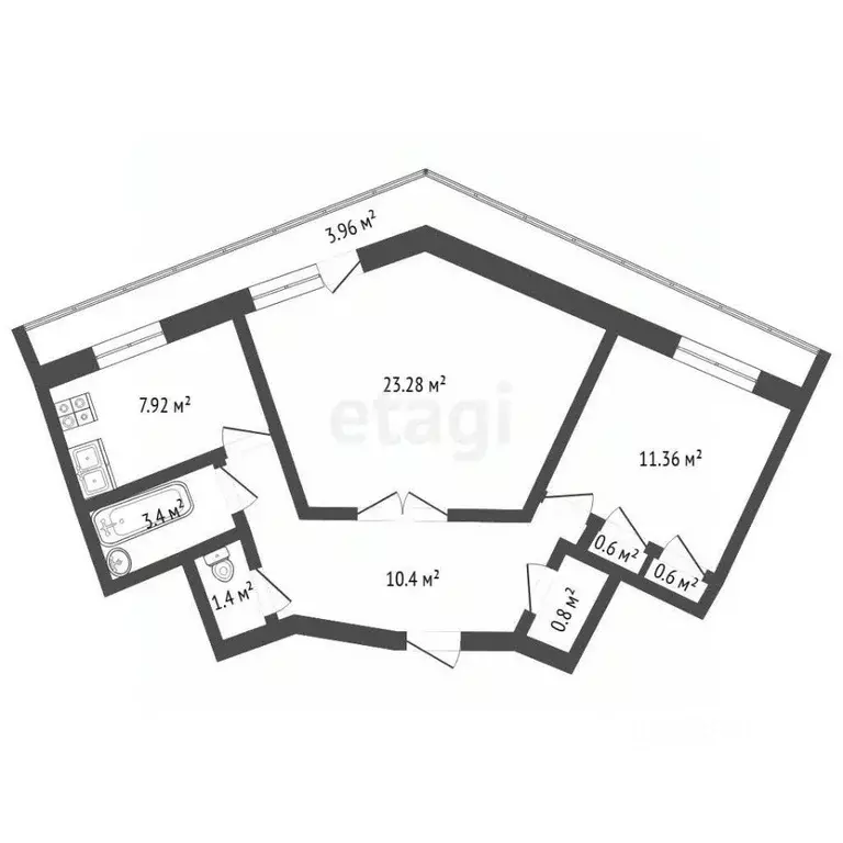 2-к кв. Севастополь ул. Красносельского, 1 (60.0 м) - Фото 2