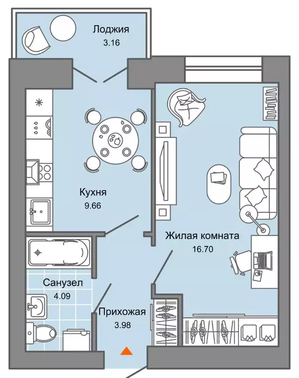 1-к кв. Ульяновская область, Ульяновск Новый Город мкр, Центральный ... - Фото 0