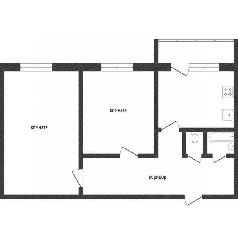 2-к кв. Воронежская область, Воронеж ул. Ильича, 61 (44.2 м) - Фото 0