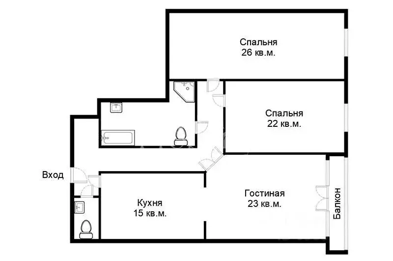 3-к кв. Москва Нежинская ул., 1к2 (120.0 м) - Фото 2