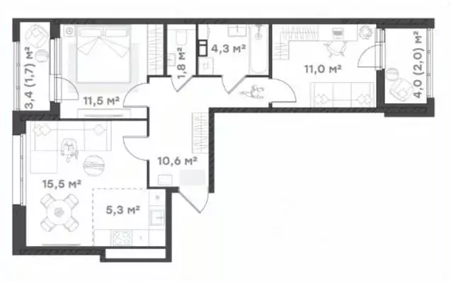 2-к кв. Ярославская область, Ярославль Тутаевское ш., 93Б (63.7 м) - Фото 1