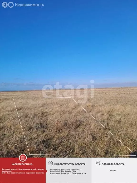 Участок в Сакский район, Молочненское сельское поселение, село Витино ... - Фото 2
