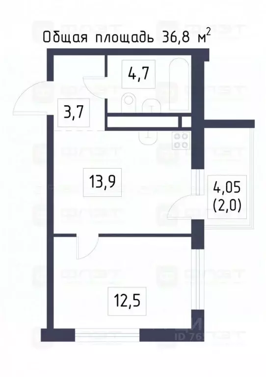 1-к кв. Татарстан, Зеленодольский район, Октябрьское с/пос, пос. ... - Фото 2