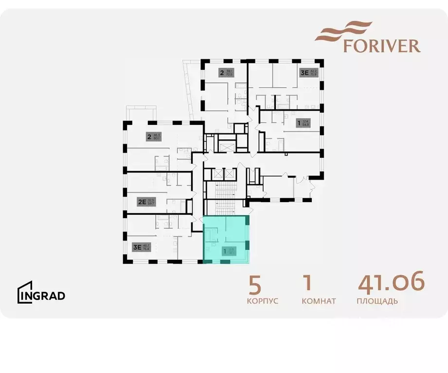 1-к кв. Москва Г мкр, Форивер жилой комплекс, 5 (41.06 м) - Фото 1