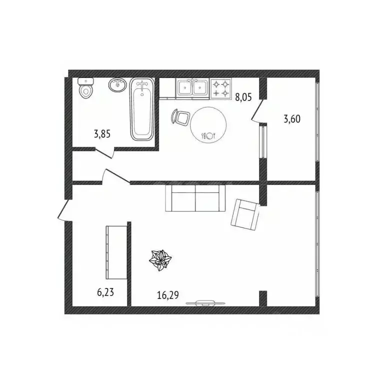 1-к кв. Брянская область, Брянск ул. Имени О.С. Визнюка, 10 (33.9 м) - Фото 2