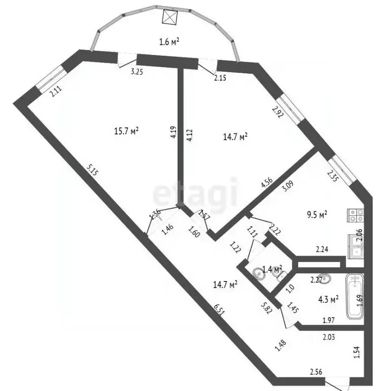 2-к кв. Мордовия, Саранск просп. 60 лет Октября, 143 (60.3 м) - Фото 2