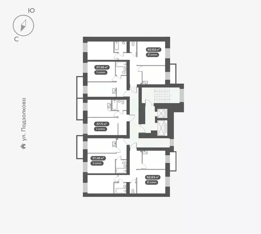 1-к кв. Красноярский край, Красноярск ул. Петра Подзолкова (37.48 м) - Фото 2