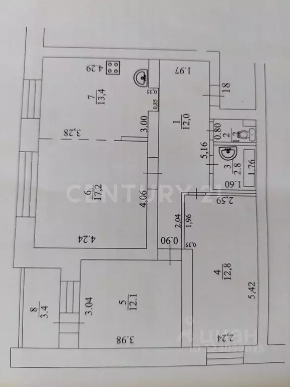 3-к кв. Башкортостан, Уфа ул. Ленина, 150/2 (73.5 м) - Фото 2