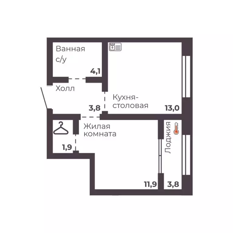 1-комнатная квартира: Челябинск, проспект Ленина, 1 (34.7 м) - Фото 0